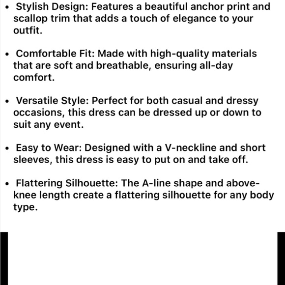 Anchor pattern dress.  Great for any occasion - Picture 5 of 6